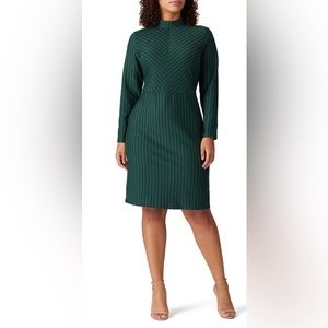 Eloquii Women's Green Plus Multi Striped Knee Dress size 18